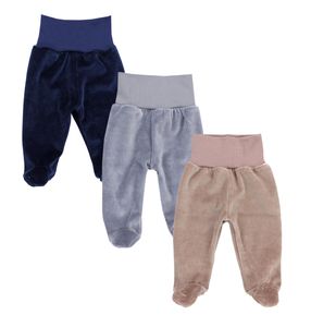 TupTam Baby Jungen Hose mit Fuß 3er Pack Nicki Strampelhose, Farbe: Farbenmix 1, Größe: 56