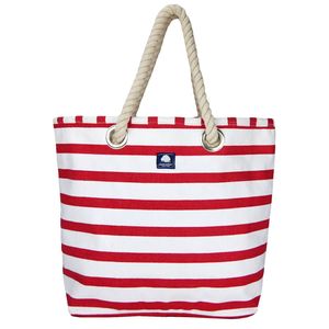 Greenburry Strandtasche XL Shopping Bag 49 x 38cm mit Bag in Bag Tasche Streifen in rot 5952-26