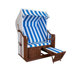 deVries Strandkorb Profi Ostsee Fehmarn PE white Des.991 blau- weiß