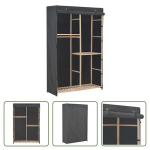 The Living Store 3-stufiger Kleiderschrank Grau 110 x 40 x 170 cm Stoff