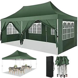 Pavillons & Partyzelte 3x6m, Festzelt Faltpavillon Gartenzelt für Garten Terrasse Feier Party, Wasserdicht & UV-Schutz mit 4 Seitenteilen und 2 Eingängen, 12 Heringe & 4 Seile & 1 Tragetasche, Grün Pavillons & Partyzelte 3x6m, Festzelt Faltpavillon Gartenzelt für Garten Terrasse Feier Party, Wasserdicht & UV-Schutz mit 4 Seitenteilen und 2 Eingängen, 12 Heringe & 4 Seile & 1 Tragetasche, Grün