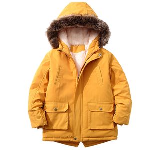 Winterjacke für Jungen und Mädchen,warm Hoodie Outfits Dicke Mantel Baby Wintermäntel Gelb 130cm