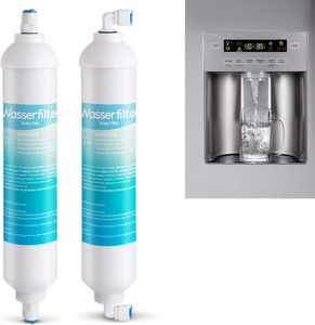 2 x Wasserfilter Ersatz Externer Kühlschrank Wasser Filter mit 4x 1/4"Universal Anschlussset