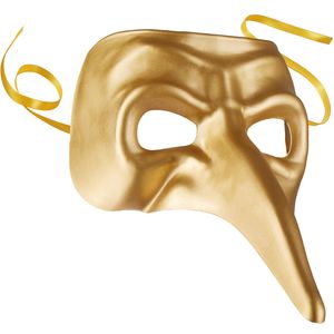 dressforfun Venezianische Maske mit langer Nase - gold