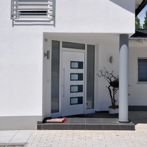 vidaXL Drzwi wejściowe białe 100x210 cm Aluminium i PVC