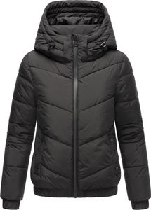 Marikoo dámska zimná bunda prešívaná bunda Recyklovaná vegánska prechodová bunda prešívaná s vysokým golierom a odnímateľnou kapucňou Nayanaa XVI Black Veľkosti: 42 - XL