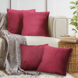 COZYOR 4er Set Sofakissen 40x40cm mit Füllung und Bezug, weiche Samt Kissenhülle mit verstecktem Reißverschluss