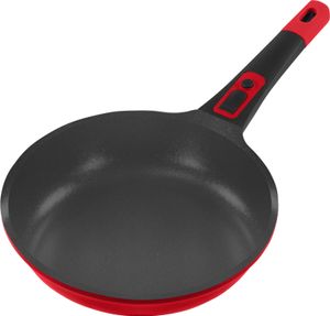 Ø28cm Bratpfanne flach / ca. 5.5cm hoch KING® ROT Click-Grip Aluguss mit keramisch verstärkter Antihaft-Beschichtung: XYLAN™ PLUS SILVER DIAMOND / abnehmbarer Pfannengriff / Farbe: ROT