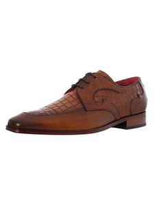 Jeffery West Croco-Leder-Derby-Schuhe, Braun 43 EU