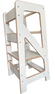 Lernturm Höhenverstellbar Learning Tower - NeedSleep® Montessori Tritthocker 85x43x40 cm MDF Weiß, Leo