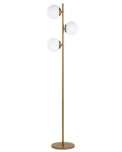 BELIANI Stehlampe Gold Metall 153 cm 3-Flammig Schirme aus Glas in Kugelform Kabel mit Schalter Modernes Design Wohnzimmer Schlafzimmer Beleuchtung