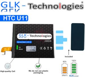 GLK-TECHNOLOGIES für original Akku für HTC U11 Batterie B2PZC100 TOP PRO OHNE SET