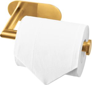Toilettenpapierhalter Ohne Bohren, Klopapierhalter SUS304 Edelstahl für Küche und Badezimmer, gold