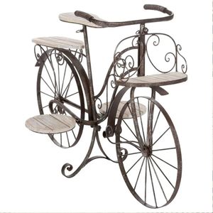 Pflanzenständer "Fahrrad" - Metall und Holz - schwarz - H59 cm - Atmosphera créateur d'intérieur