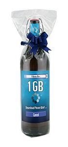 1 GB EIN GROSSES BIER - Das Download Gamer Bier 1 Liter Pils Bügelflasche in schöner Geschenkfolie und Schleife