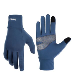 Lehké sportovní běžecké rukavice s ultratenkým dotykovým displejem a protiskluzovou funkcí , modré , L/XL