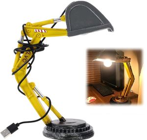 Nachttischlampe, Kreative Bagger Design Nachttischlampe für Kinder, USB-Stecklampe, Industrial Schreibtischlampe, Warmweiß