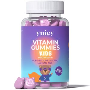 Kids Vitamin Gummies Multivitamin Gummibärchen + Calcium + B12 + D3 für ein starkes Immunsystem für Kinder ab 2 Jahre, vegan, yuicy®