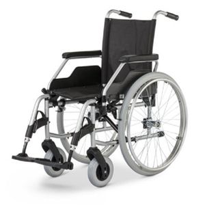 Meyra Rollstuhl BUDGET Sitzbreite 43 cm  Faltrollstuhl  inkl. Trommelbremse für die Begleitperson Modell 9.050 Reiserollstuhl