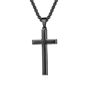 INF Krížový náhrdelník Nerezová oceľ Black