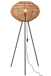 Stehlampe Dreibeinig Rattan/Metall Braun/Schwarz Large