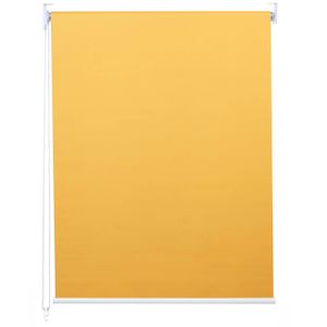 Rollo HWC-D52, Fensterrollo Seitenzugrollo Jalousie, 120x230cm Sonnenschutz Verdunkelung blickdicht  gelb