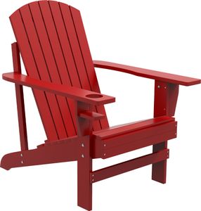 Outsunny Adirondack záhradné kreslo Záhradné lehátko Záhradný nábytok Balkónové kreslo Červená farba
