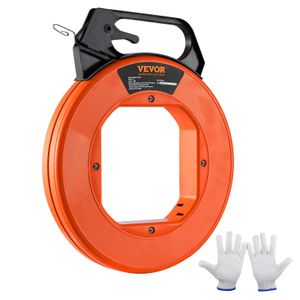 VEVOR pomůcka pro vytahování kabelů 73,2 m Vysoce kvalitní vytahovací spirála Vysoká manganová ocel včetně bavlněných rukavic Vytahovací drát pro prázdné kanály s kabelem odolným proti přetržení [3 mm] Vytahovací pružina Pomůcka pro vytahování kabelů