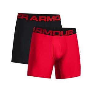 Boxerky UNDER ARMOUR Tech 6in 2Pack Red Červená L