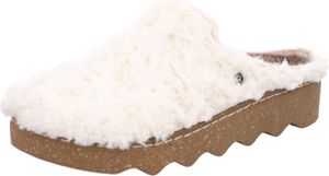 Rohde Damen Clog Pantolette Textil Plüsch flauschig weich bequem Foggia-D 6118, Größe:37 EU, Farbe:Weiß