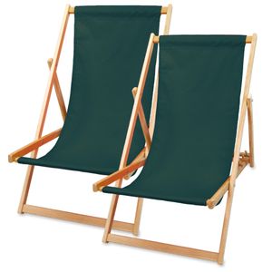Sonnenstuhl Liegestuhl klappbar - Gartenliege Klappstuhl Holz Klappliege Strandliege Strandstuhl Holzklappstuhl max. Belastbarkeit 120 kg Grün 2 Stück