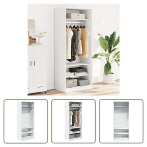 The Living Store Kleiderschrank Weiß 80x50x200 cm Holzwerkstoff