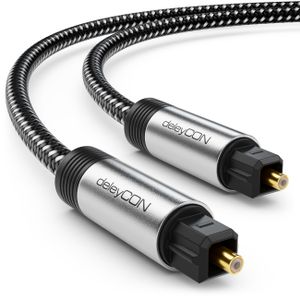 deleyCON 3m Toslink Kabel Optisches Digital Audio Kabel mit Metallstecker & Nylon Mantel - SPDIF Lichtwellenleiter Kabel