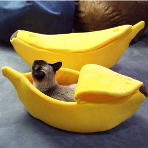 Melario Hundebett Katzenbett Baumwolle Banane Pet Bett Kissen für Hunde Katzen Haustierbett 65cm