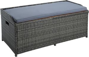 Sitzbank Gartenbank mit Auflagenbox Rattan Kissentruhe Polyrattan Anthrazit-Grau Sitzbank Gartenbank mit Auflagenbox Rattan Kissentruhe Polyrattan Anthrazit-Grau