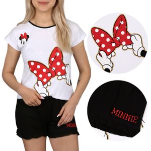 Minnie Mouse Disney kurzarm Sommerpyjama, schwarz-weiß 10 Jahre