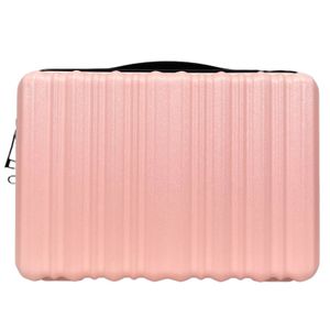 SIGN Reisekoffer ABS Koffer Trolley Hartschale  pink-metallic-Beautycase
