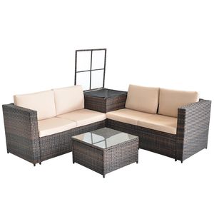 XXL Sitzgruppe Polyrattan Gartenlounge Set Sitzgarnitur Gartenmöbel Sitzecke