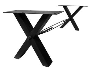 SIT Möbel Tischgestell X-Form | Stahl antikschwarz | B 80 x T 15 x H 73 cm | 07113-11 | Serie TOPS & TABLES