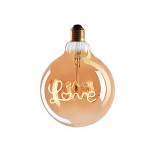 CROWN LED Hochwertige Edison Glühbirne LOVE E27 Fassung, Dimmbar, 2,4W, 1800K, Warmweiß, 230V, 80 lumen, EL27, Antike Filament Beleuchtung im Retro Vintage Look