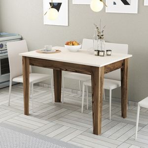 Skye Decor, Kiev 508 - Walnut, Cream, Küchentisch, Nussbaum, 100 % MELAMINBESCHICHTETE SPANPLATTEN, 110 x 72 x 75 cm