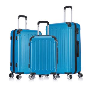 Flexot® F-2045 Kofferset Koffer Reisekoffer Hartschale Handgepäck Bordcase Doppeltragegriff mit Zahlenschloss Gr. M - L - XL Farbe Brilliant-Blau