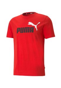 PUMA Herren T-Shirt - ESS+ Essentials 2 Col Logo Tee, Rundhals, Kurzarm, uni Rot 2XL