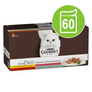Gourmet à la Carte Katzenfutter Vorteilspack 60 x 85 g Kochrezepte