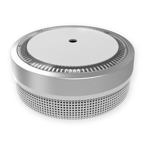 NEMAXX® Rauchmelder M1-Mini – Sensibler Feuermelder mit 10 Jahre Lithium Batterie–Brandmelder DIN EN 14604-Smoke Detector mit Befestigungspad–Silber