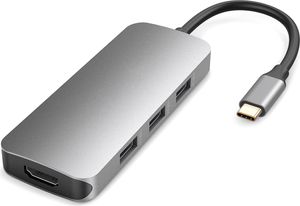 dodocool 7-in-1-Multifunktions-USB-C-Hub mit Stromversorgung 4K HD-Ausgang SD / TF-Kartenleser PD-Ladeanschluss und 3 USB 3.0-Anschluesse fuer Apple MacBook 13,3 Zoll / MacBook Pro 13 Zoll / HUAWEI Matebook X 13 Zoll / Samsung Galaxy S8 5,9 Zoll und mehr (Space Grey)