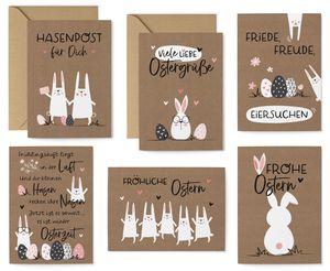 Postkarten für Ostern - Osterkarten Set "Hasenbande"