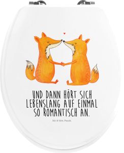 Mr. & Mrs. Panda Motiv WC Sitz Füchse Liebe - Weiß - Geschenk, Klodeckel, Ehe, Ehefrau, Verlobte, Klobrille, Fuchs, WC-Sitz, Toilettendeckel, Toilette