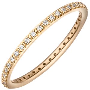 Ring Memoryring aus 585 Gold Gelbgold mit 37 Diamanten Brillanten 0,18 Ct W-si,Innenumfang 56mm  Ø17.8mm