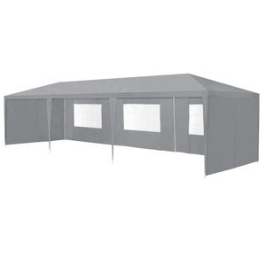 [casa.pro] Pavillon 900x300x255cm Gartenzelt Partyzelt Gartenpavillon Bierzelt Festzelt Dunkelgrau